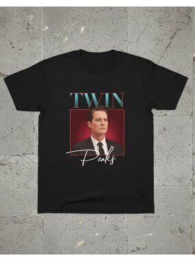 Twin Peaks Agent Cooper Retro Graphic Black Unisex T-Shirt Mystery TV